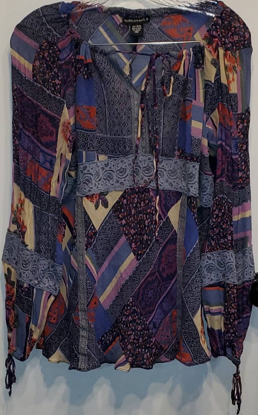 American Angel II Boho Flowy with Lace  Long Sleeve Blouse Plus Size 2x